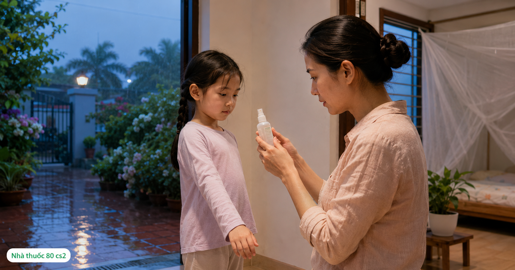 Cha mẹ đọc nhãn sản phẩm chống muỗi trước khi dùng cho trẻ vào mùa mưa