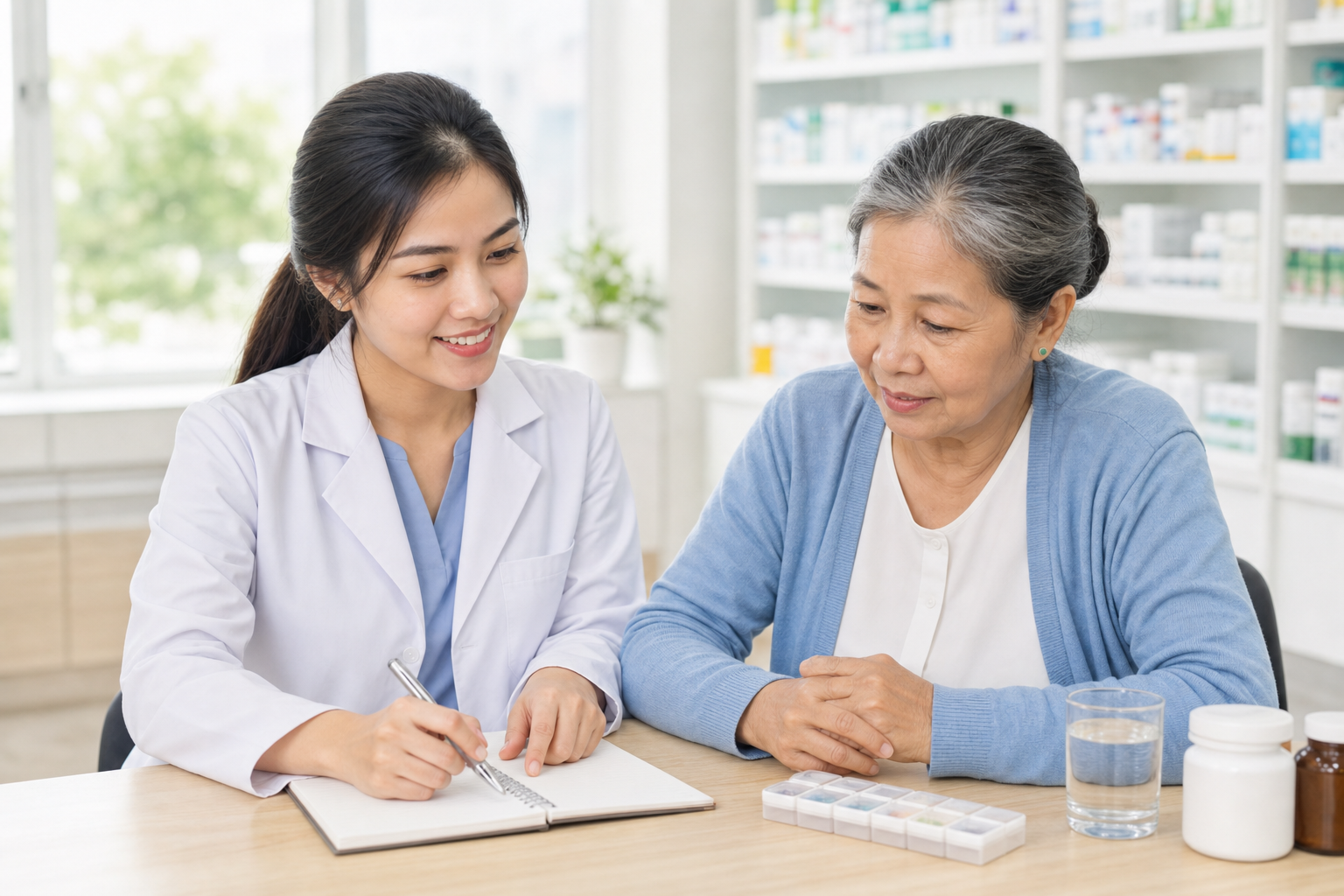 Checklist ghi chép chóng mặt sau khi dùng thuốc ở người cao tuổi