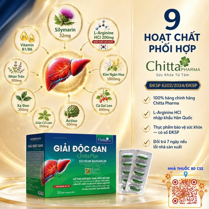 Giải Độc Gan Chitta Plus 50 Viên Nang Mềm - Hỗ Trợ Gan Khỏe, Da Sáng Từ Bên Trong