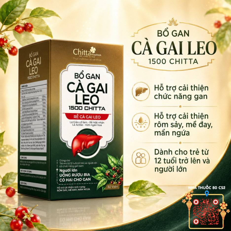 🌿 Bổ Gan Cà Gai Leo 1500 CHITTA — Hỗ Trợ Cải Thiện Chức Năng Gan