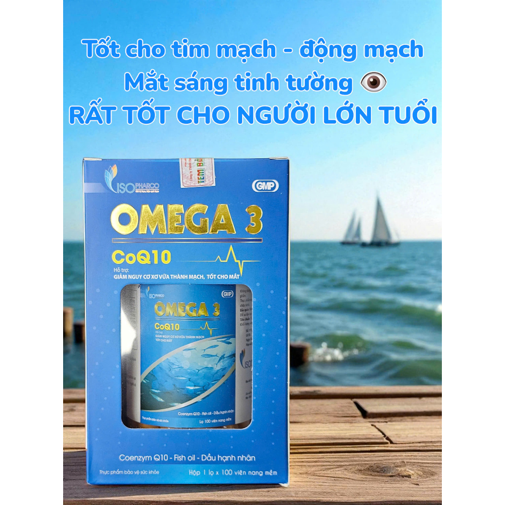 Bổ Mắt Sáng, Bổ Não, Hỗ Trợ Tim Mạch Khỏe, Giảm Nguy Cơ Xơ Vữa Động Mạch - Viên Omega 3 CoQ10 ISO