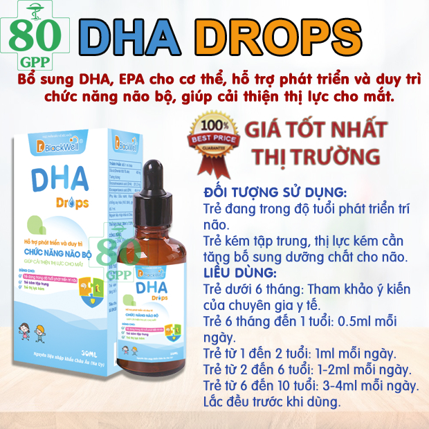 Bổ não sớm DHA, EPA cho não, DHA giọt và viên Phát triển não bộ, thị lực cho mắt Nguyên liệu châu ÂU