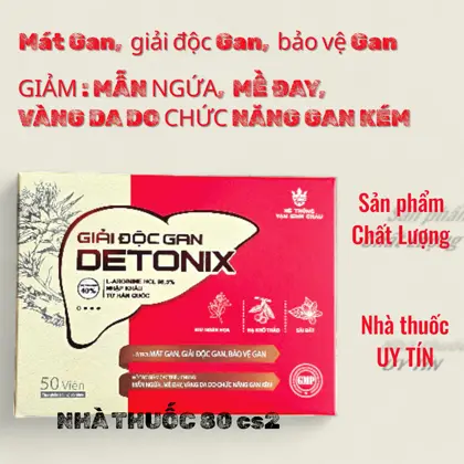 Detonix – Giải độc gan, mát gan, bảo vệ gan L-Arginine HCl 98.5% Hàn Quốc Silymarin 40% thảo dược