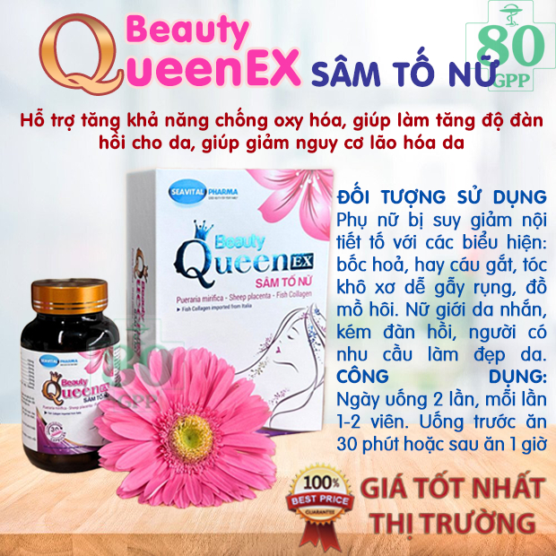 SÂM TỐ NỮ UNION - Làm Đẹp Da, Chống Lão Hóa Da, Bổ sung nội tiết tố nữ, Giảm Thâm Nám - Hộp 30 viên