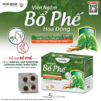 VIÊN NGẬM thảo dược BỔ PHẾ giảm ho, đau rát cổ, khản tiếng, giảm đờm, giảm viêm họng, viêm phế quản